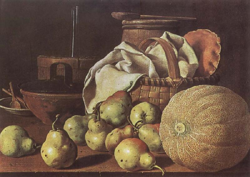 Melendez, Luis Eugenio Still-Life with Melon and Pears Germany oil painting art
